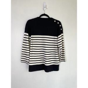 NWT Talbots Pearl Shoulder Black and White Sweater(M)